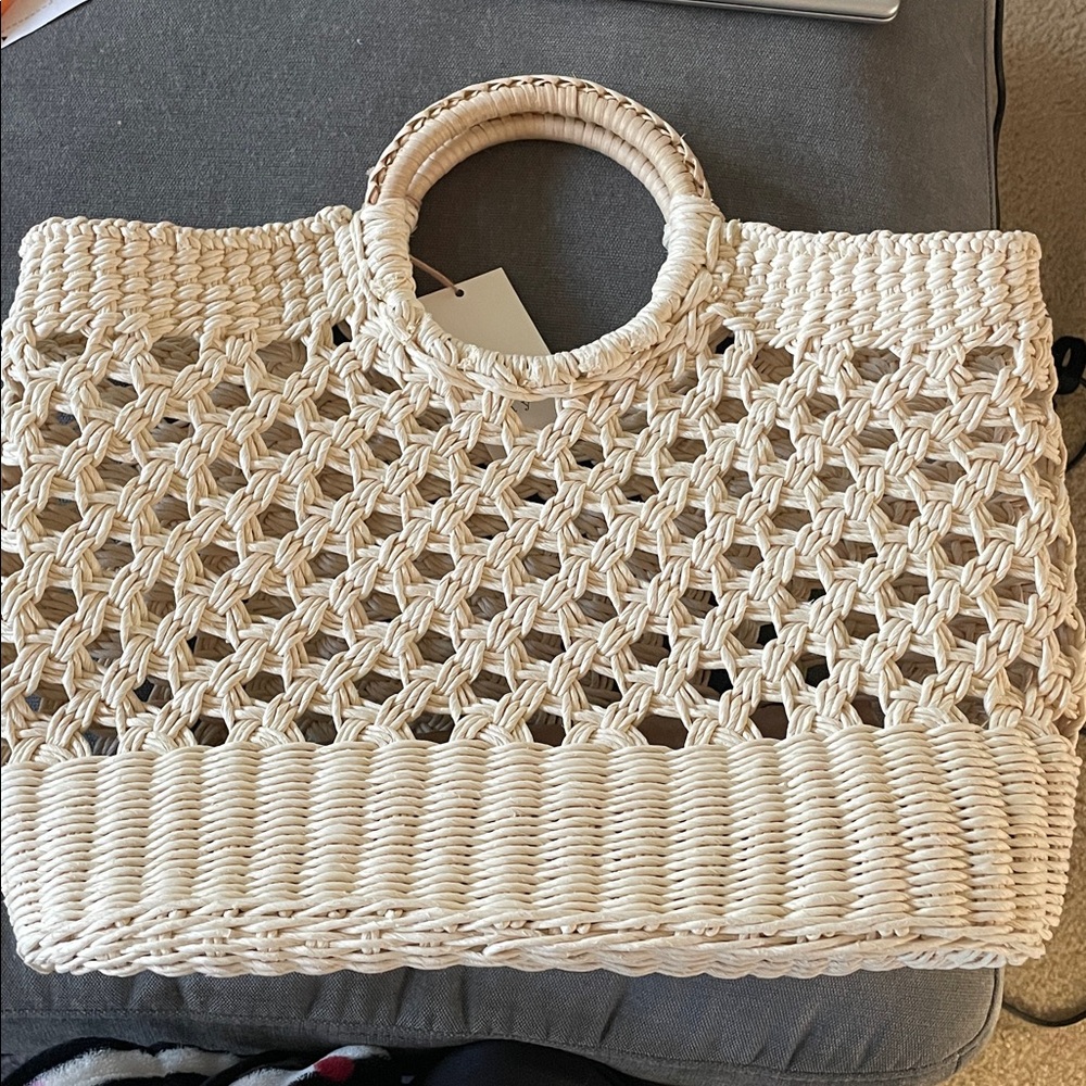 A new day Beige Woven Basket Bag